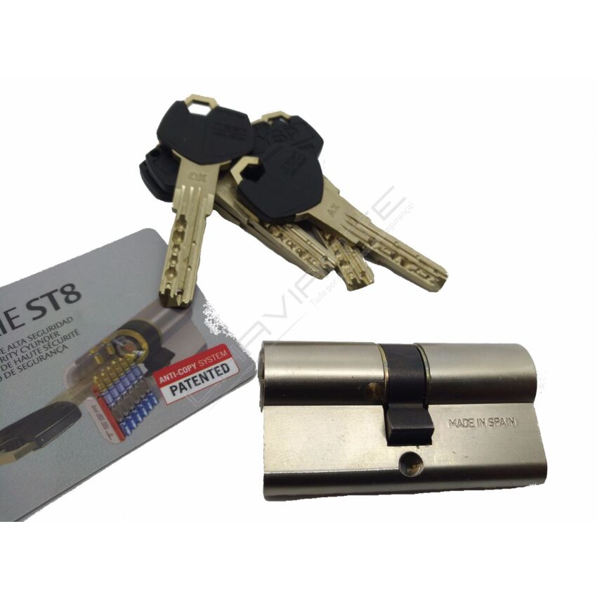Cilindro ST8 Chaviarte 30x30mm niquelado