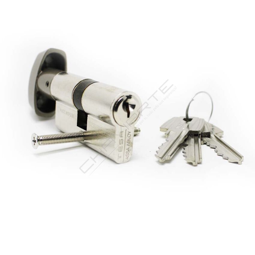 Cilindro Tesa TE5 50x40mm niquelado com botão