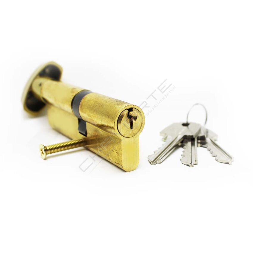 Cilindro Tesa TE5 50x40mm latonado com botão