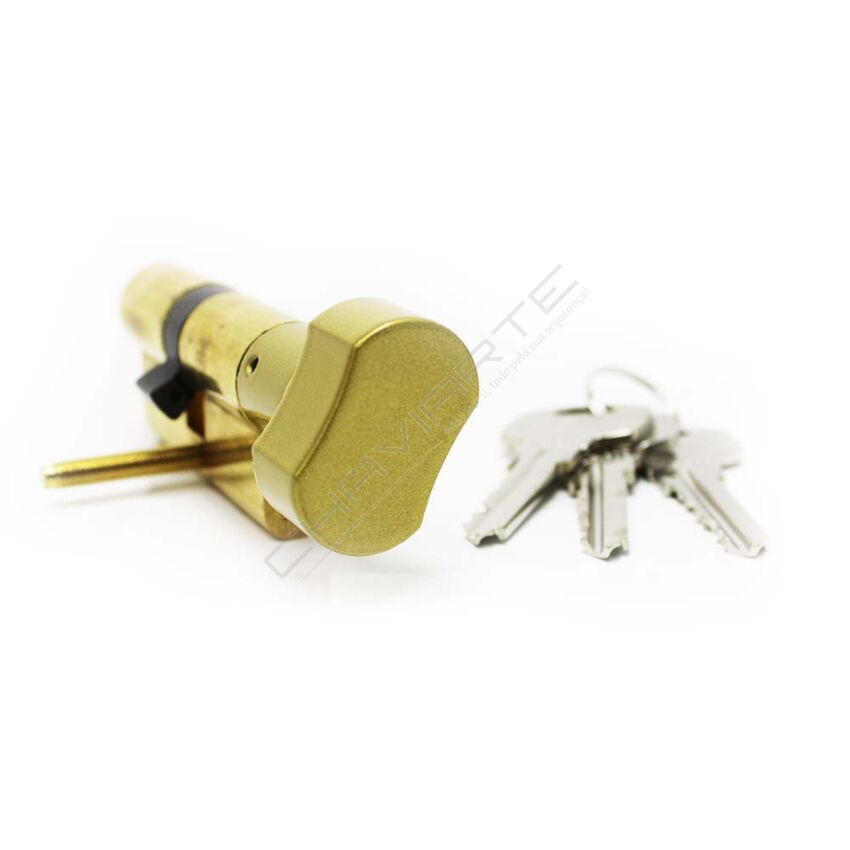 Cilindro Yale YL6 de botão 30x30mm latonado