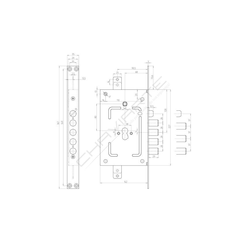 Fechadura CR 2650 PE NEW 2 28 Blocco Clever