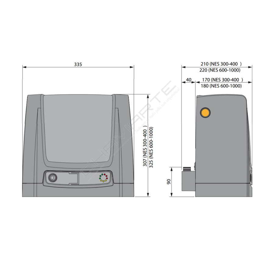 Kit DITEC de correr DIT600NESLS 24Vcc para portões até 600kg