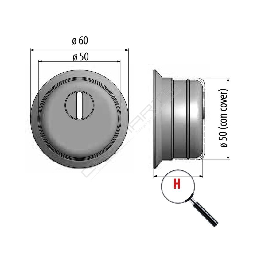 Escudo de segurança AF para fechaduras de sobrepor, anti-tubo, 42 mm