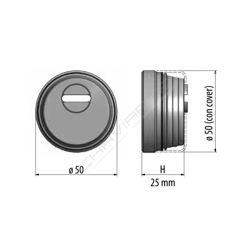 Escudo de segurança AF (Kit), para fechaduras Mottura e Tesa, anti-tubo, bronze, 50 mm