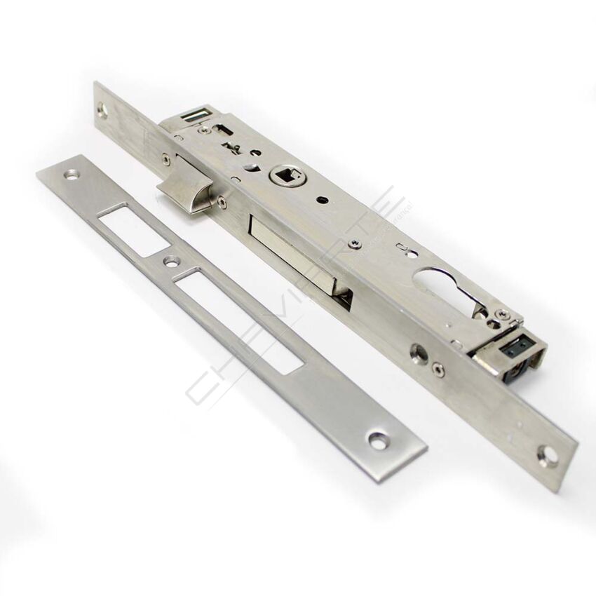 Fechadura de embutir alumínio Tesa 4230 com 3 pontos de fecho, entrada 25mm, niquelado, (varetas M8 não incluídas)