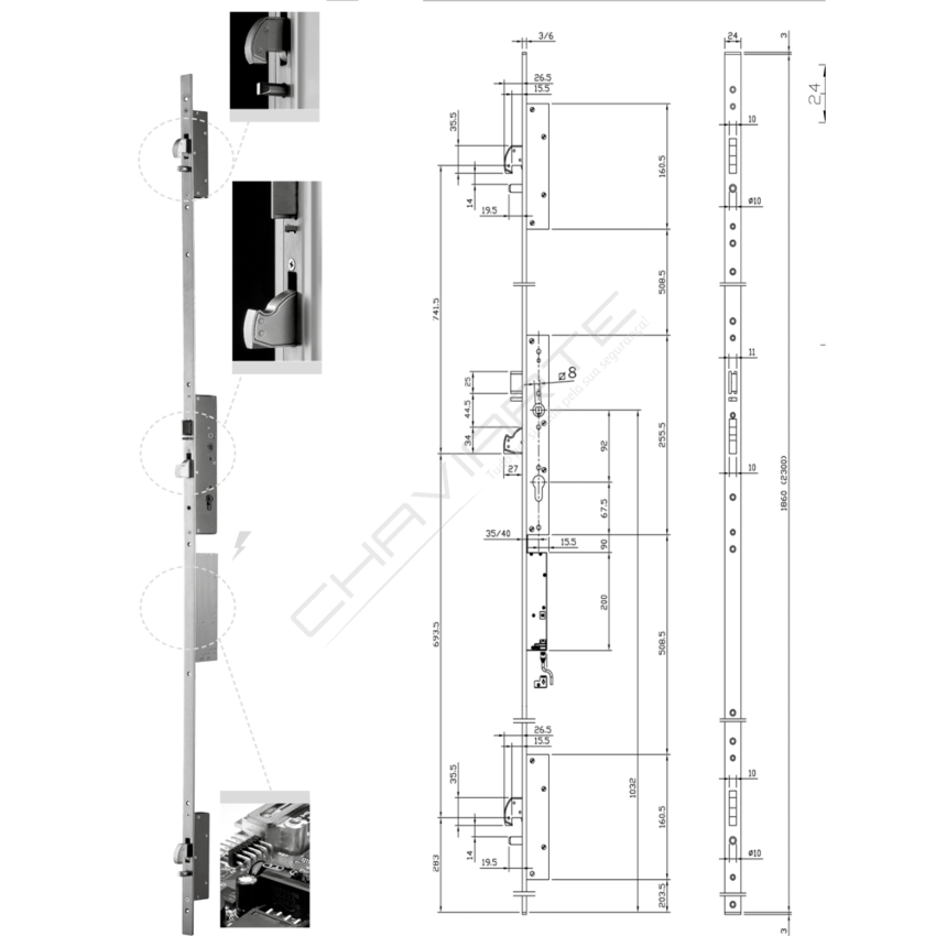 Fechadura Iseo Multiblindo Emotion 7A3600502E_DX PT