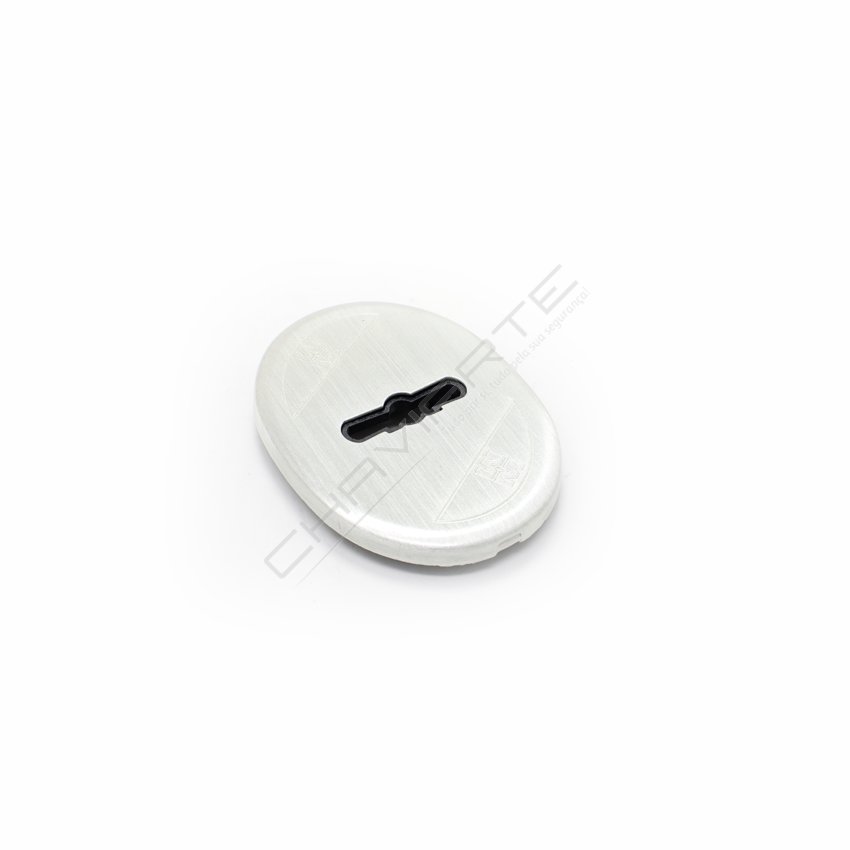 Espelho oval Mottura, para chave de duplo palhetão, cromado