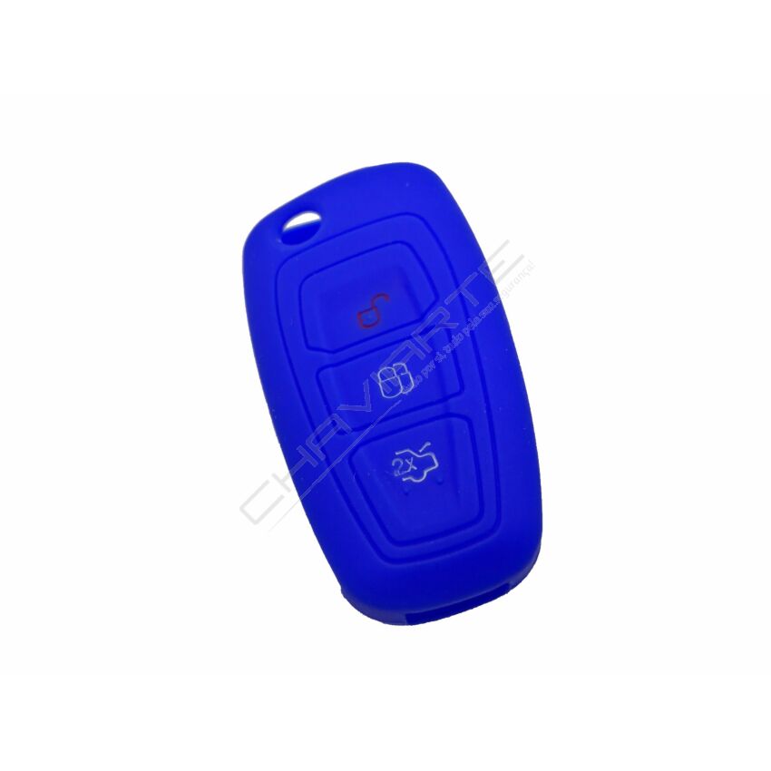 Capa silicone Ford, flip três botões, azul