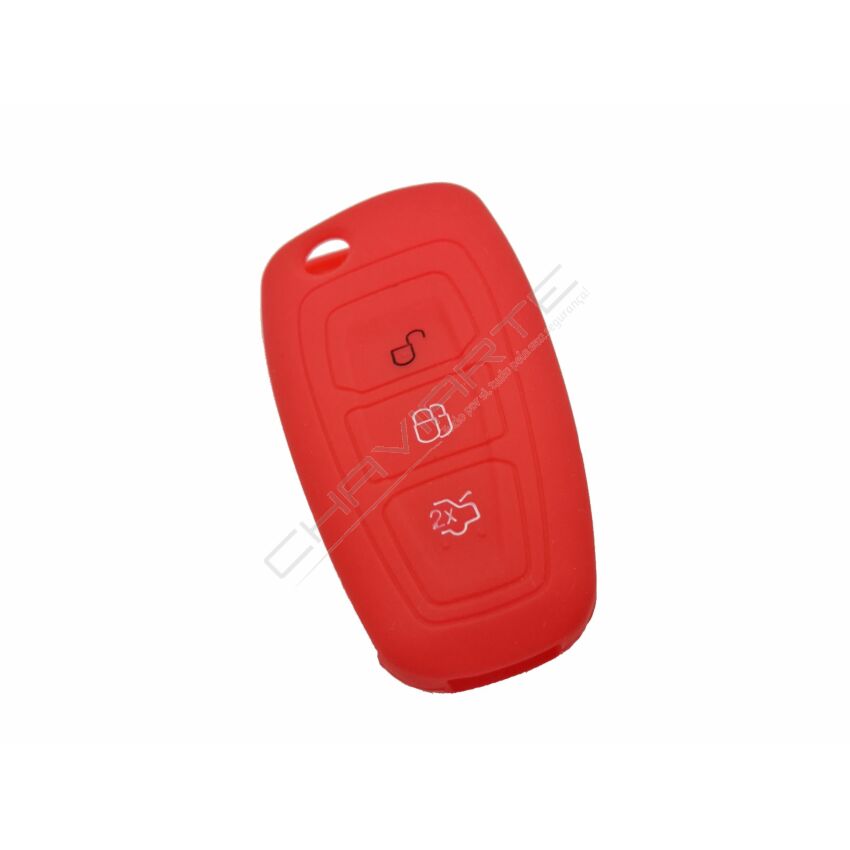 Capa silicone Ford, três botões, vermelho