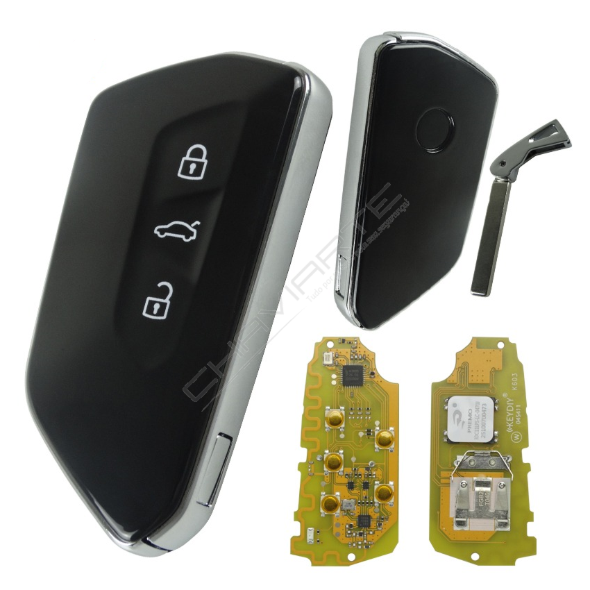 Comando KEY KD 3 Botões Para Vag 5C/5D