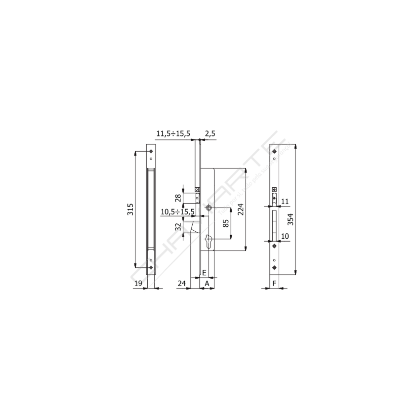 Fechadura Omec electrica Embutir Ref.1408Q  30mm