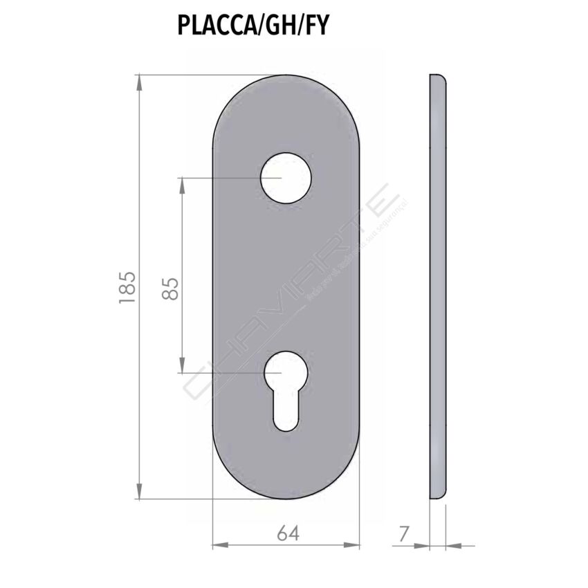 Espelho comprido AF modelo GH, interior , cromado/argento