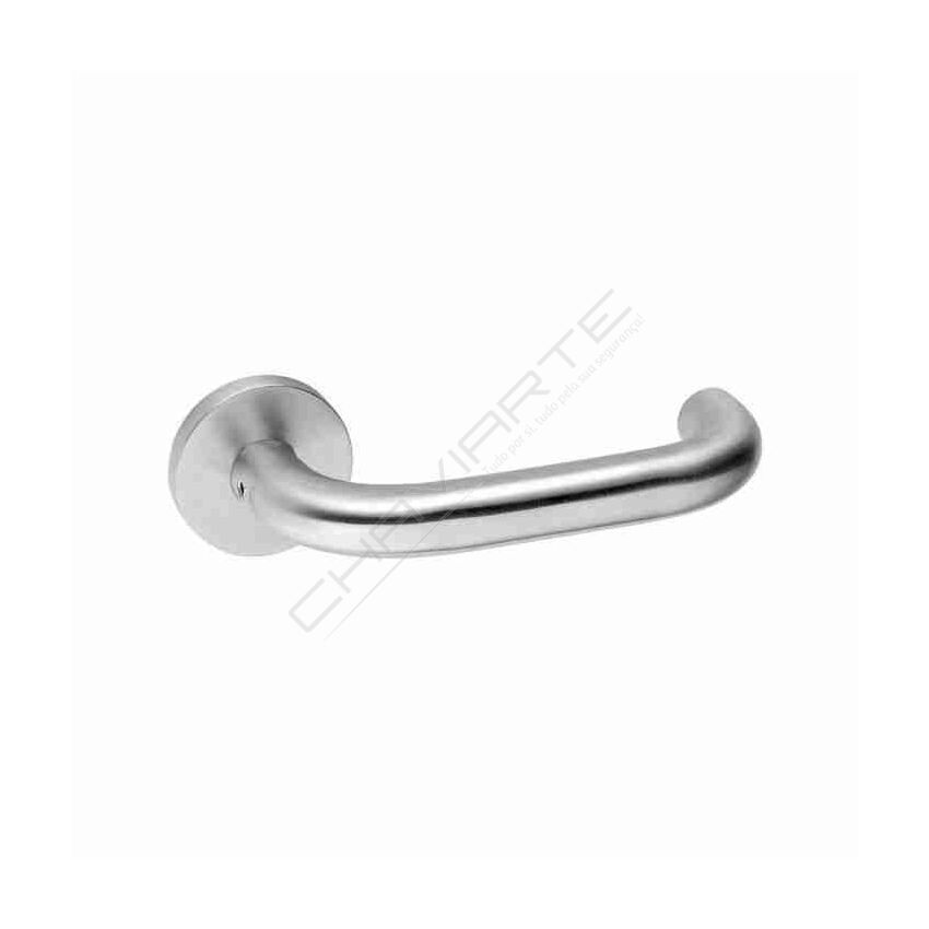 Puxador de muleta JNF, com roseta, inox satinado IN.00.028.B.R04M