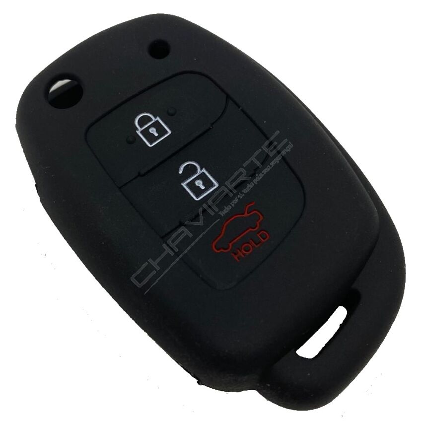 Capa silicone Hyundai, flip três botões, negro