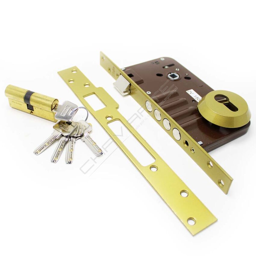 Fechadura de embutir YALE 8912, 50 mm latonado