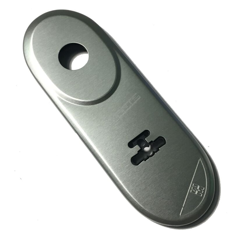 Espelho comprido Mottura interior, com entrada para chave e puxador, em alumínio anodizado