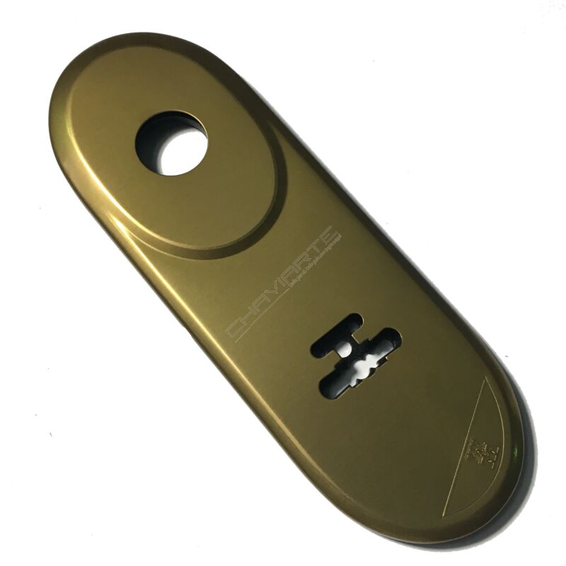 Espelho comprido Mottura interior com entrada para chave e puxador, em bronze