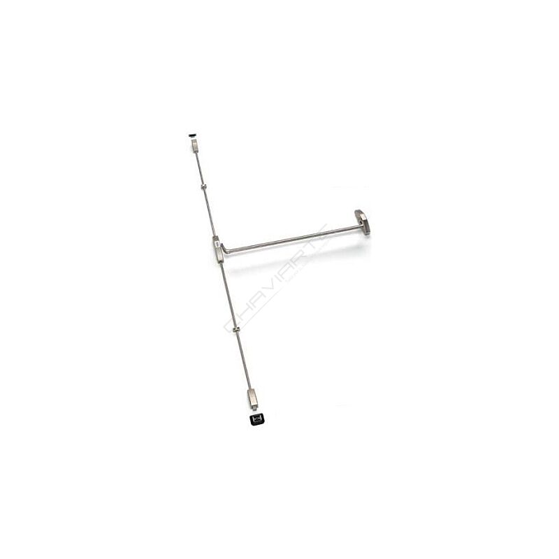 Barra antipânico Tesa 1930 de sobrepor, com 2 pontos de fecho verticais, em inox