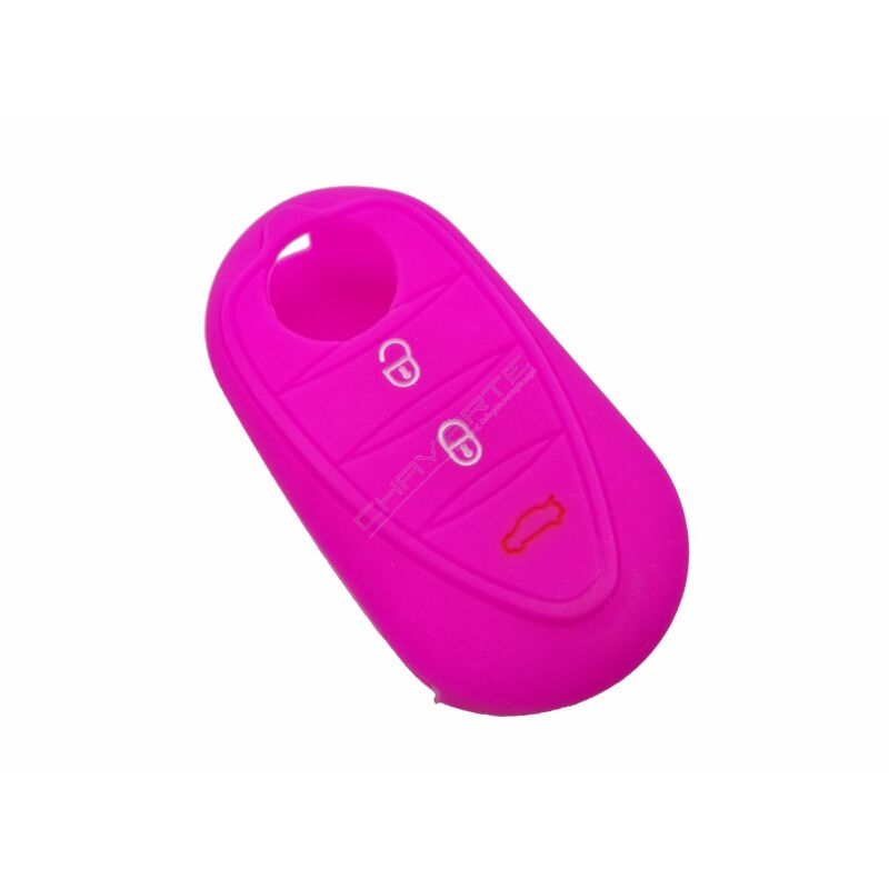 Capa silicone Alfa Romeo, três botões, rosa