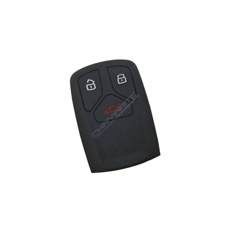 Capa silicone Audi, três botões Smart Key proximidade, negra