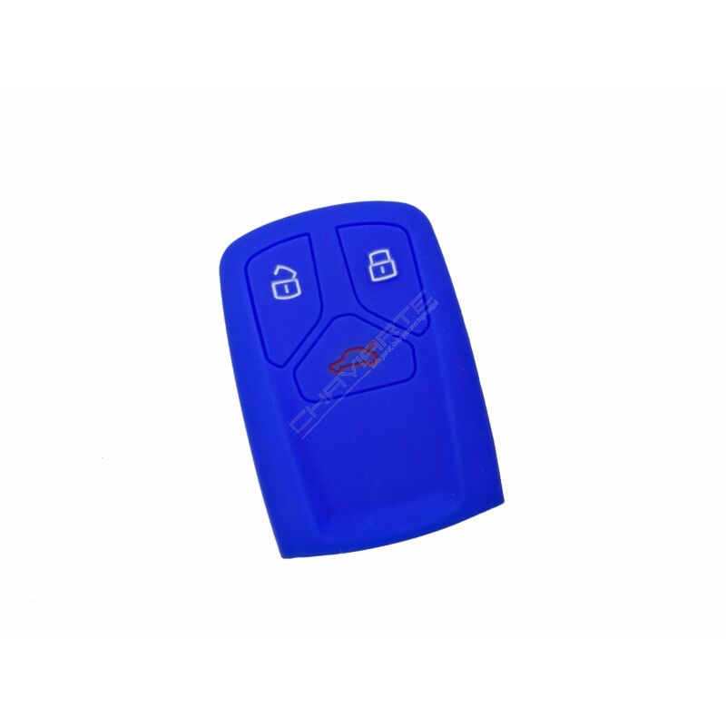 Capa silicone Audi, três botões Smart Key proximidade, azul