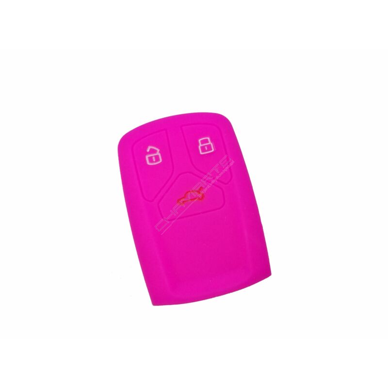 Capa silicone Audi, três botões Smart Key proximidade, rosa