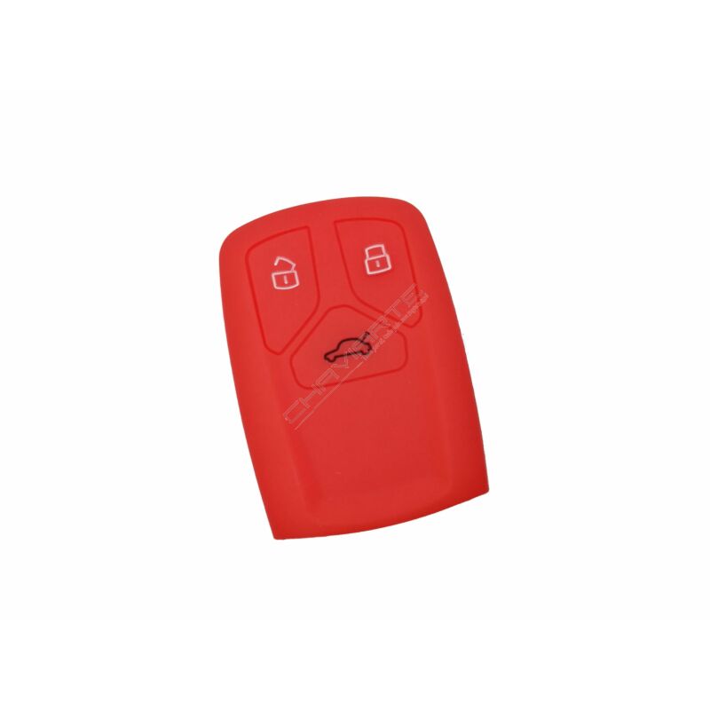 Capa silicone Audi, três botões Smart Key proximidade, vermelha