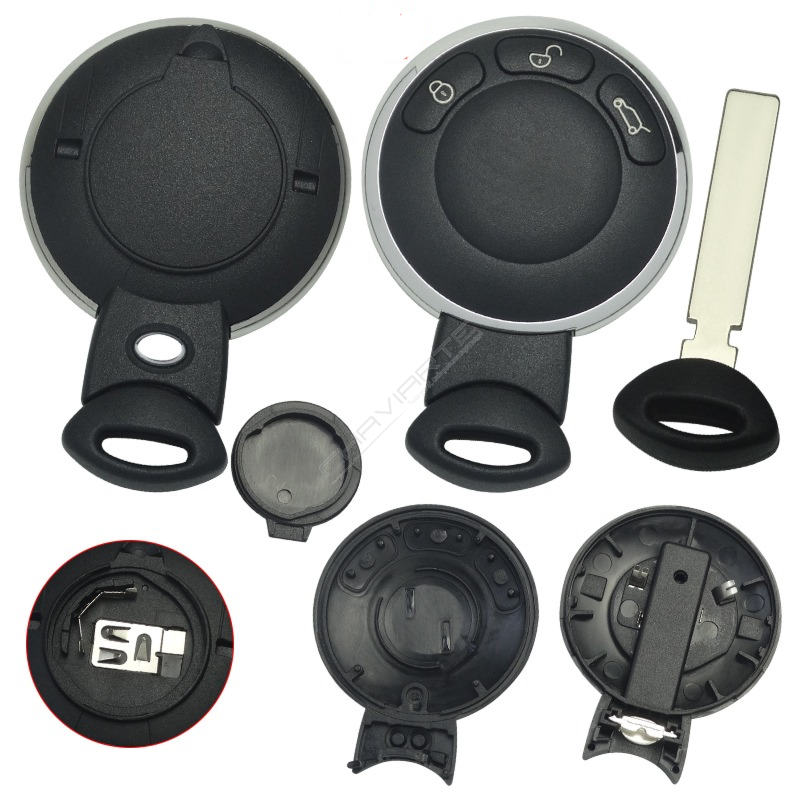 Caixa Para Comando Mini Keyless 3 Botões Tampa Pilha Solta