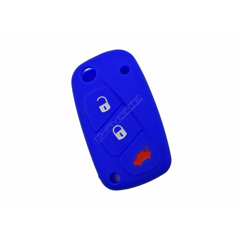Capa silicone Fiat, flip três botões, azul