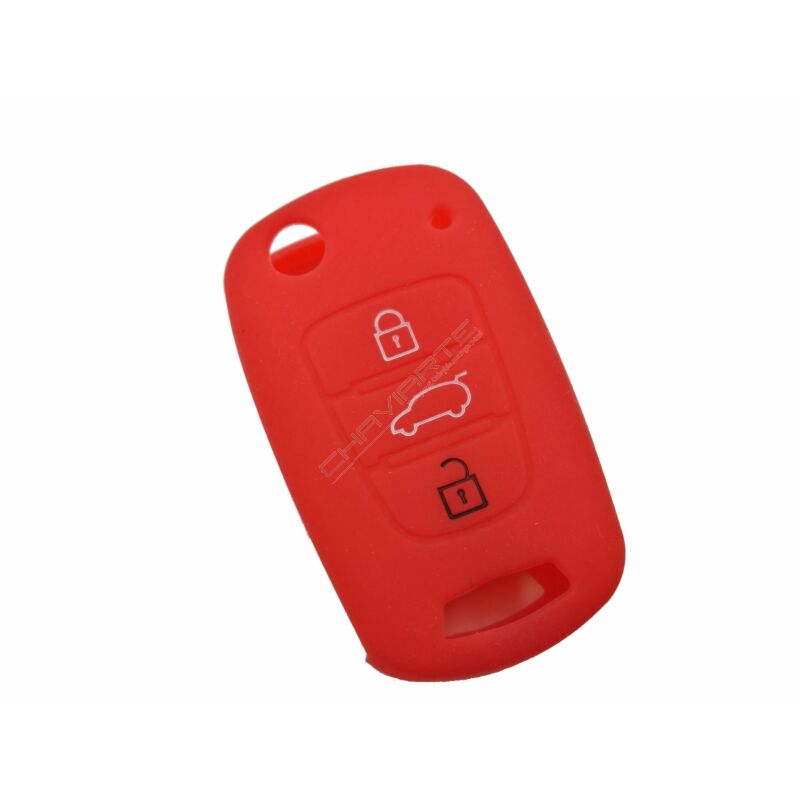 Capa silicone Kia, três botões, vermelho