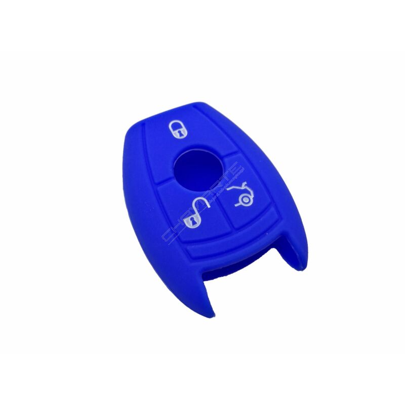 Capa silicone Mercedes, três botões, azul