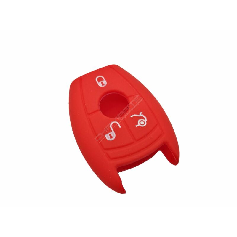Capa silicone Mercedes, três botões, vermelho
