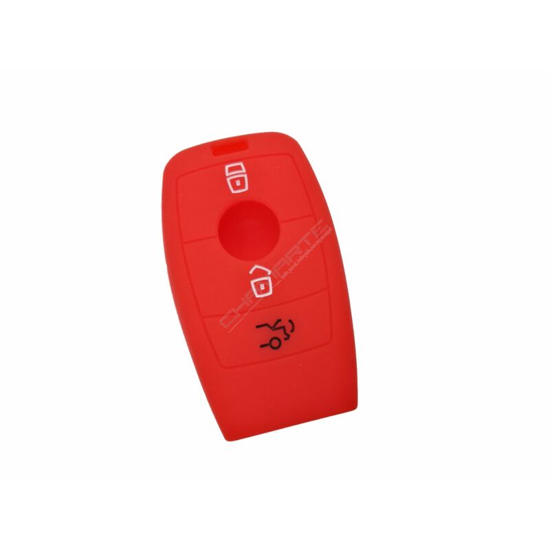 Capa silicone Mercedes, três botões, Smartkey proximidade, vermelho