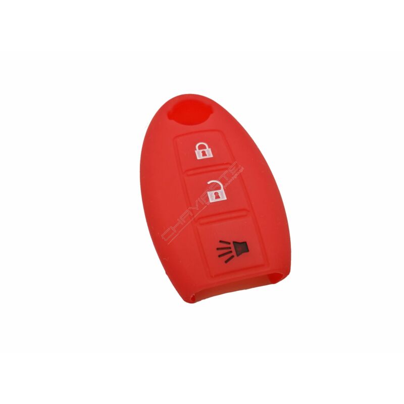Capa silicone Nissan, três botões, vermelho