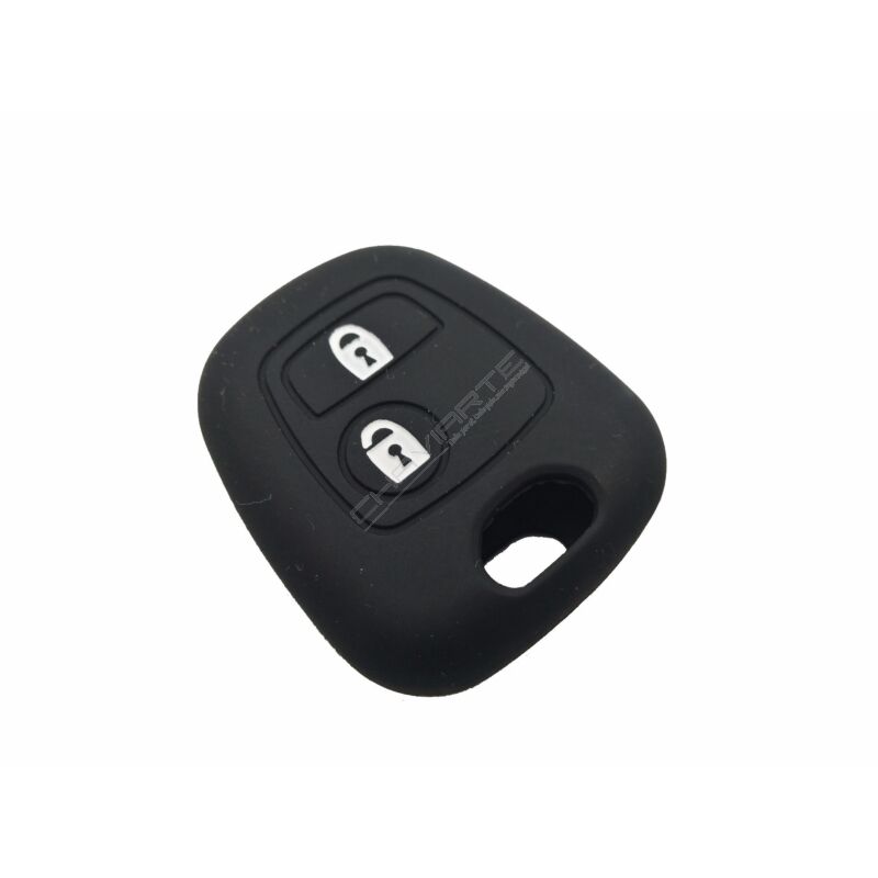 Capa silicone Peugeot, dois botões, negra