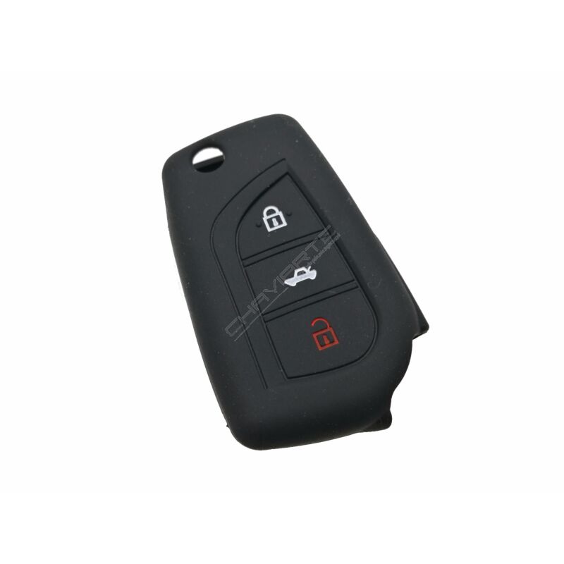 Capa silicone Toyota, três botões, negro