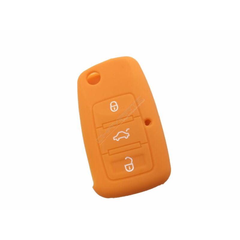 Capa silicone Volkswagen, três botões, laranja