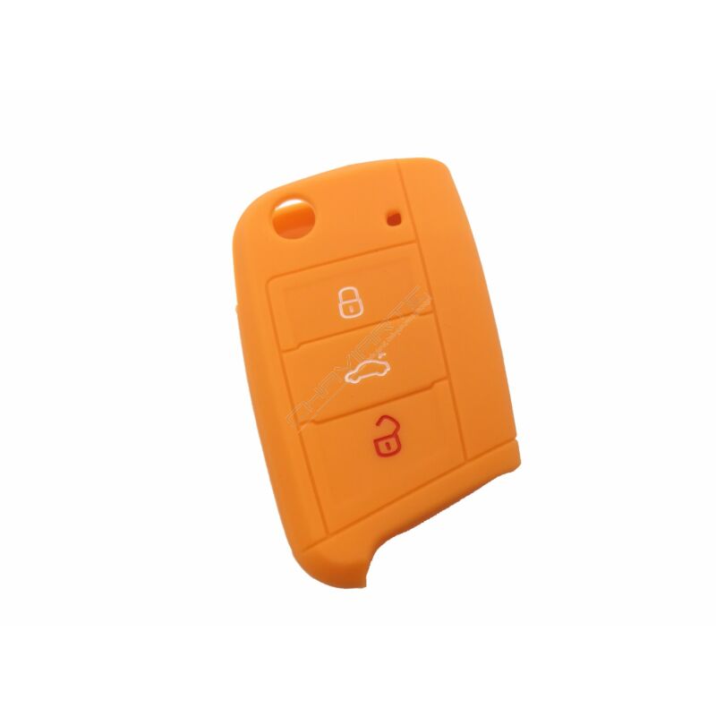 Capa silicone Volkswagen, três botões, laranja