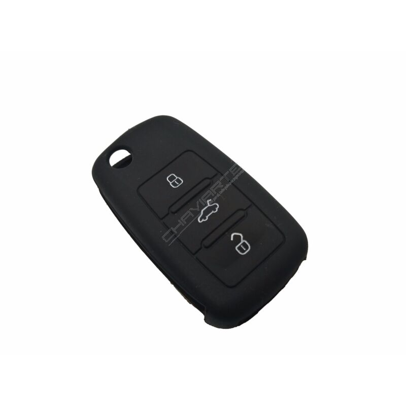 Capa silicone Volkswagen, três botões, negra