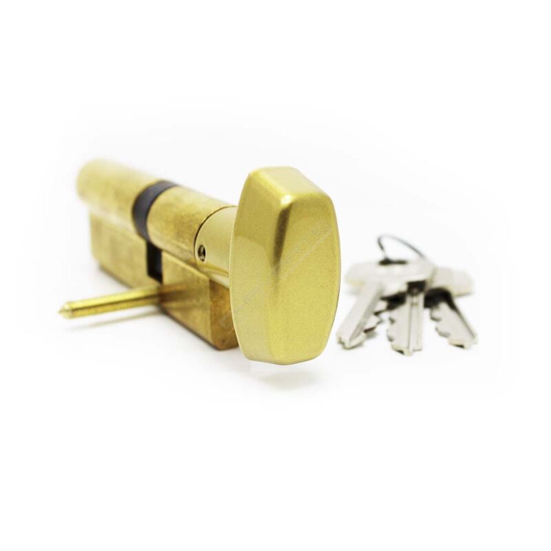 Cilindro Tesa TE5 30x50mm latonado com botão