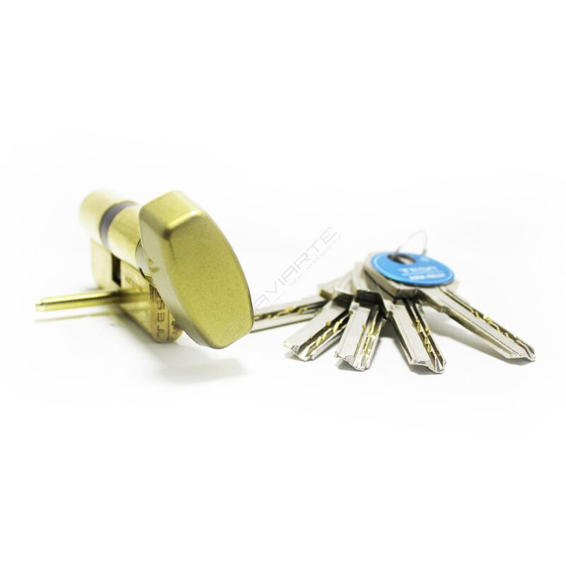 Cilindro Tesa T60 de botão 35x35mm latonado