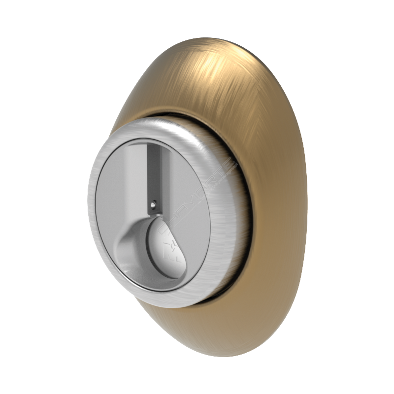 Escudo Mottura magnético de perfil europeu c/3 chaves, bronze