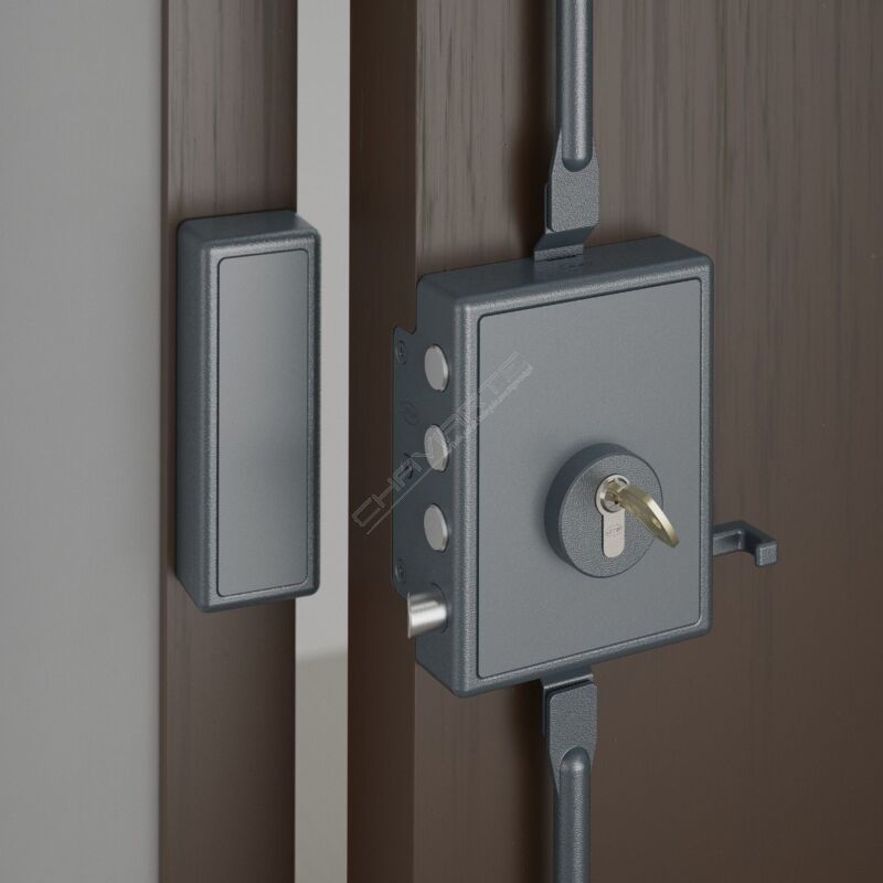 Fechadura de segurança JNF de sobrepor IN.20.050.D, de 2 trancas, direita