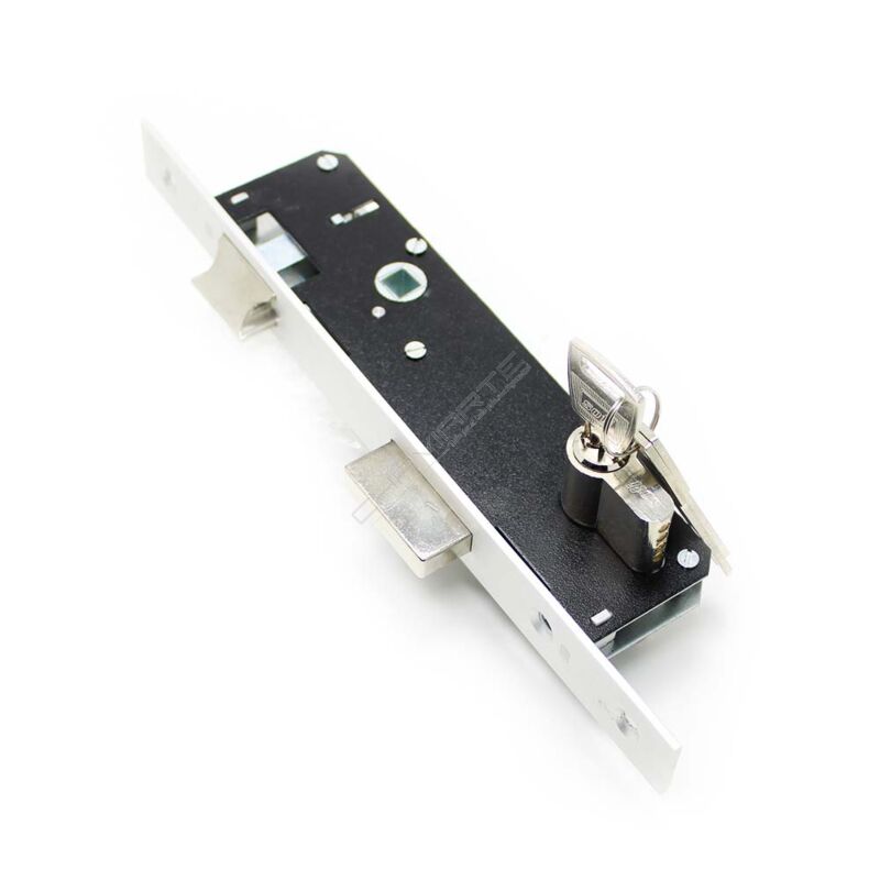 Fechadura de embutir alumínio SOFI 10493 (c/ cilindro 30x30 mm, niquelado), entrada 30mm, niquelado