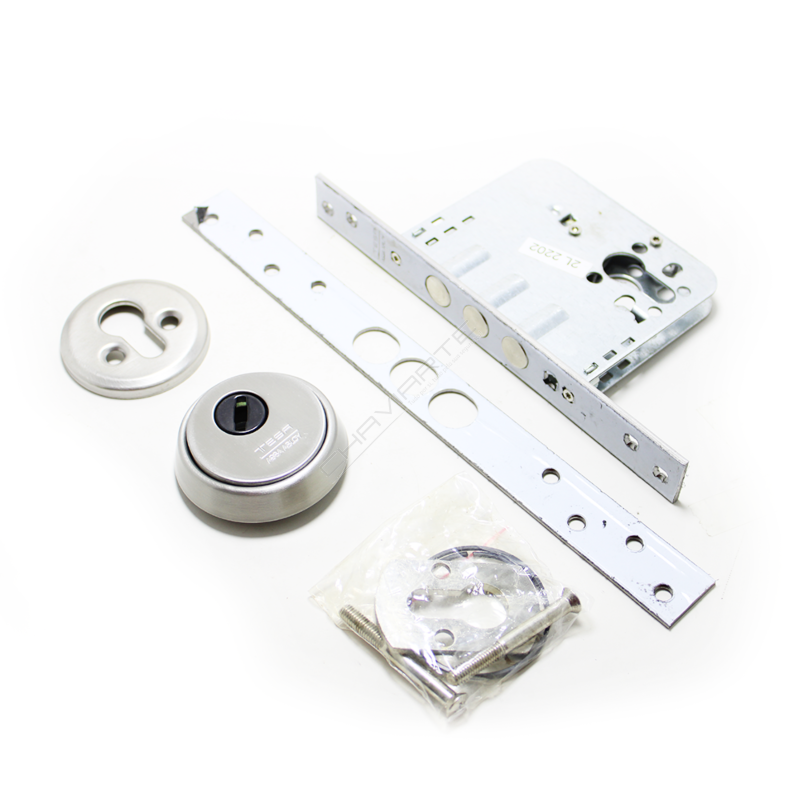 Fechadura de embutir madeira Tesa R201B, entrada 60 mm, niquelado, s/ cilindro