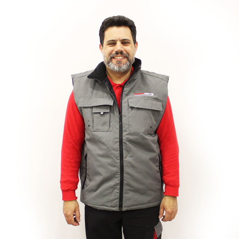 Colete Chaviarte alcolchoado com forro e com bordado