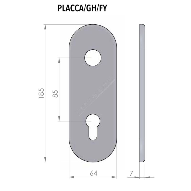 Espelho comprido AF modelo GH, interior , cromado/argento