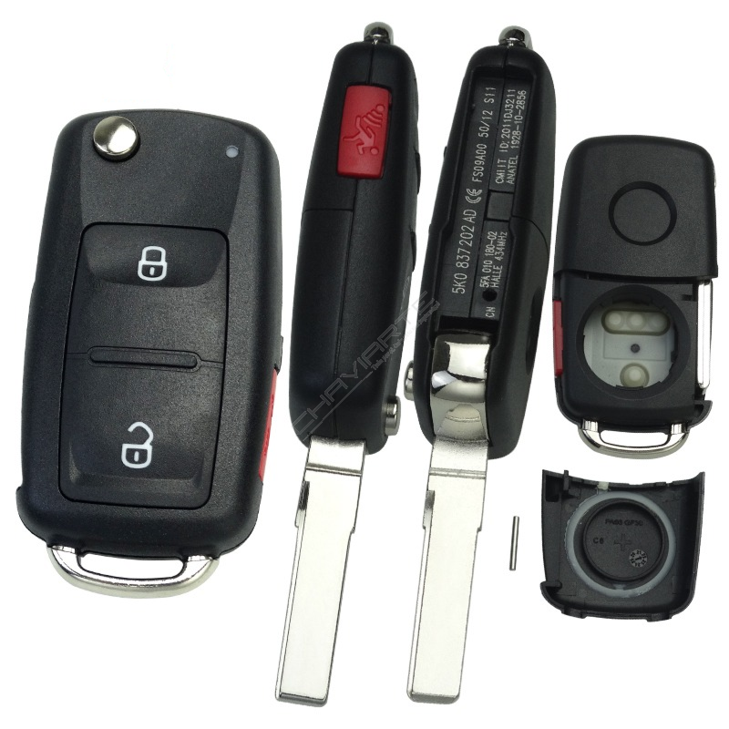 Caixa Para Comando Volkswagen Flip 2 Botões+1Lateral (5K0)