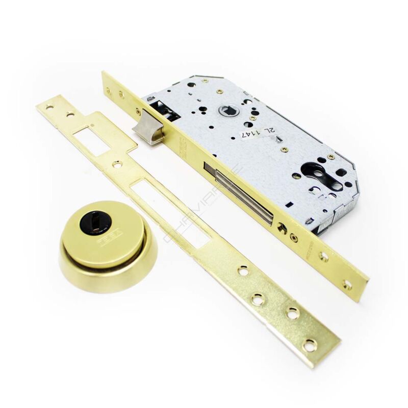 Fechadura de embutir madeira Tesa R200N, entrada 60 mm, latão