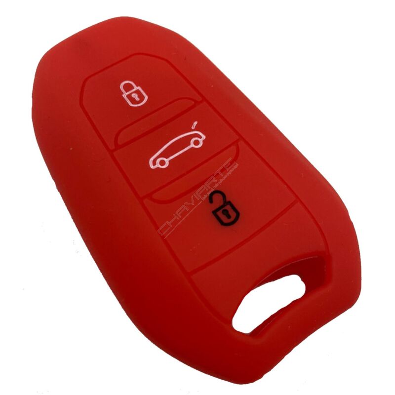 Capa Silicone Peug Três Botões Smartkey Vermelha